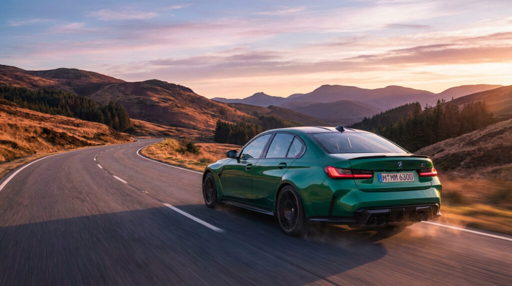 BMW M3 G80 in vibrant blue showcasing its sleek design and performance features
