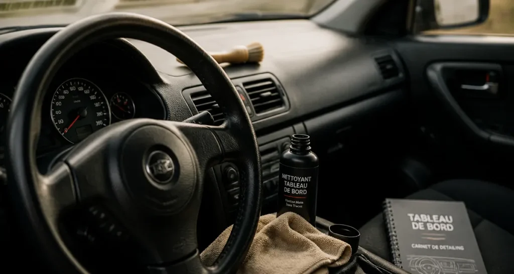 Comment nettoyer un tableau de bord de voiture : microfibre et produit pour un fini sans traces