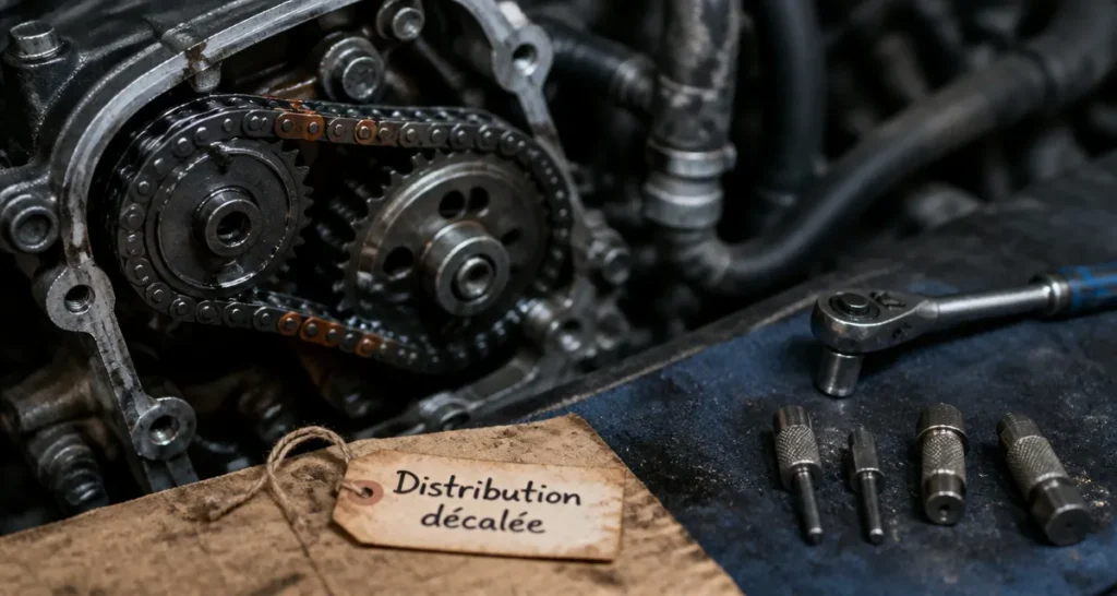Distribution décalée démarrage impossible : courroie et repères moteur décalés