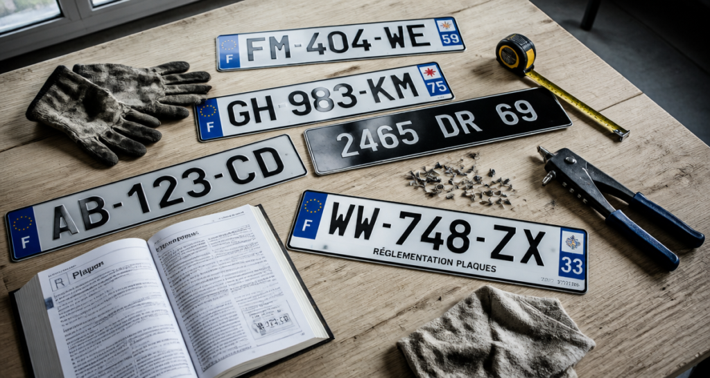 reglementation plaque immatriculation plaques outils bureau