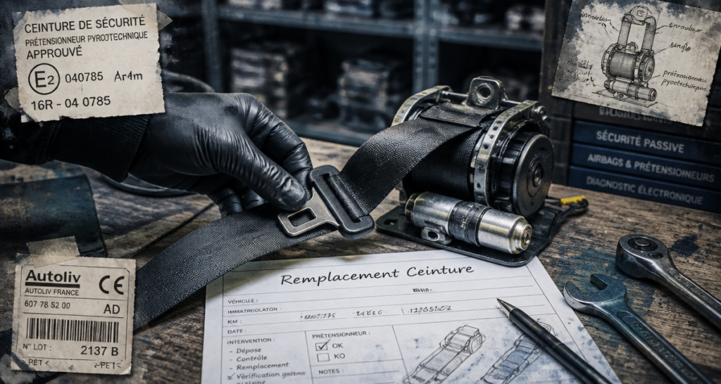 remplacement ceinture de sécurité prix main gantée