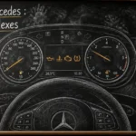 Signification des voyants tableau de bord Mercedes dessinés à la craie