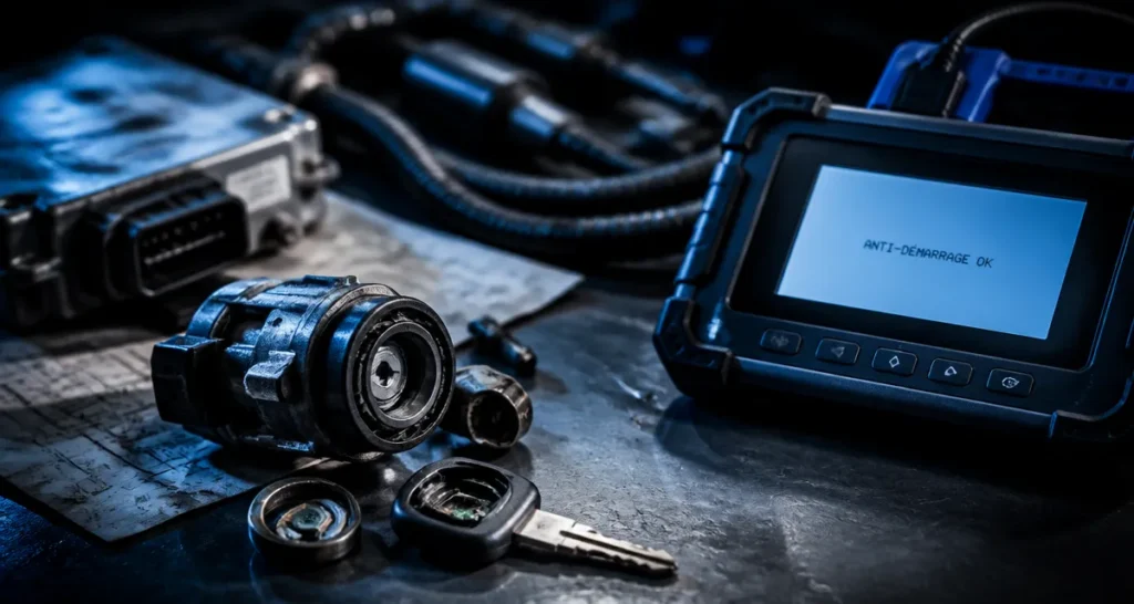 Systeme anti demarrage voiture : barillet et valise de diagnostic