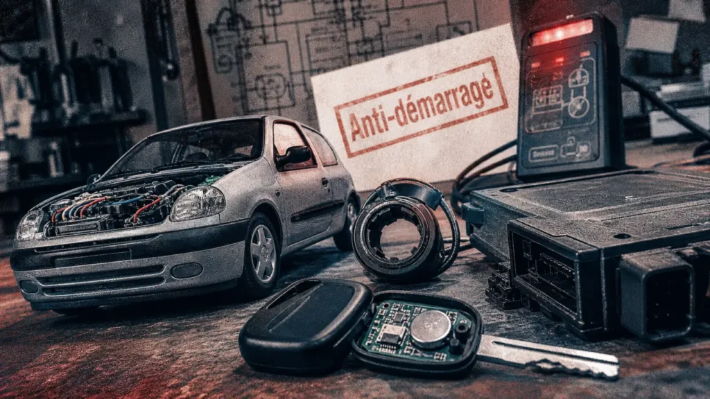 Anti demarrage sur clio 2 : UCH, voyant rouge et clé non reconnue
