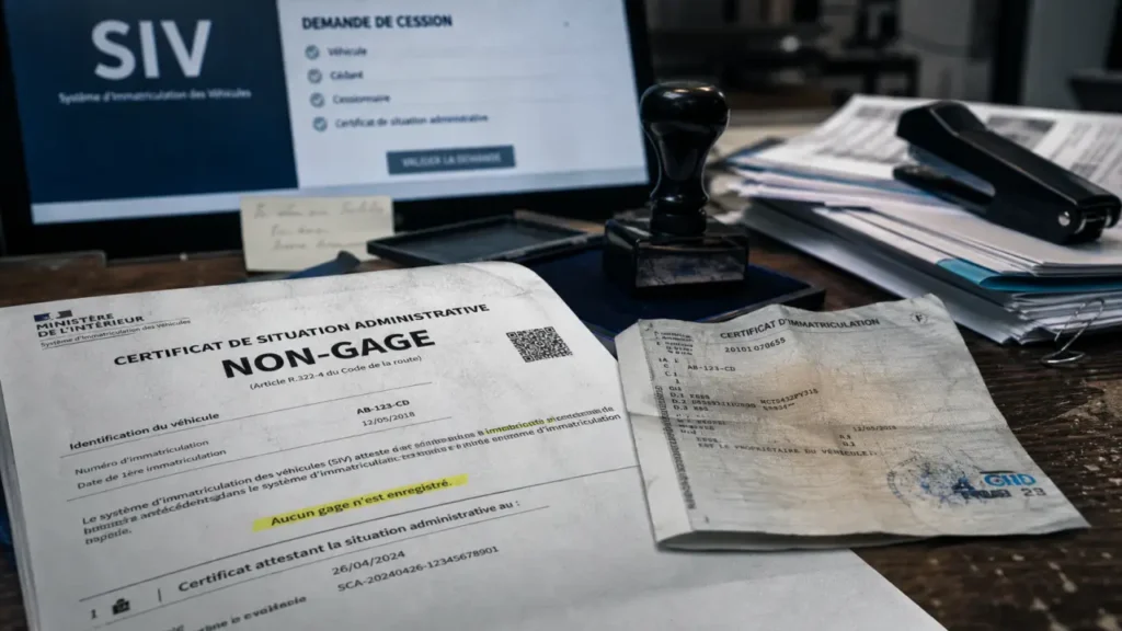 Gager un véhicule : déblocage certificat non-gage et carte grise SIV