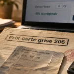 Prix carte grise 206 : calcul 4 à 7 CV, -50% après 10 ans