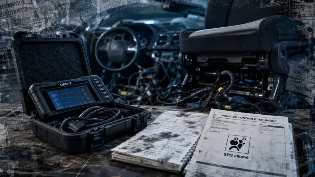 srs voyant allumé sur fiche contrôle technique, risque de contre-visite