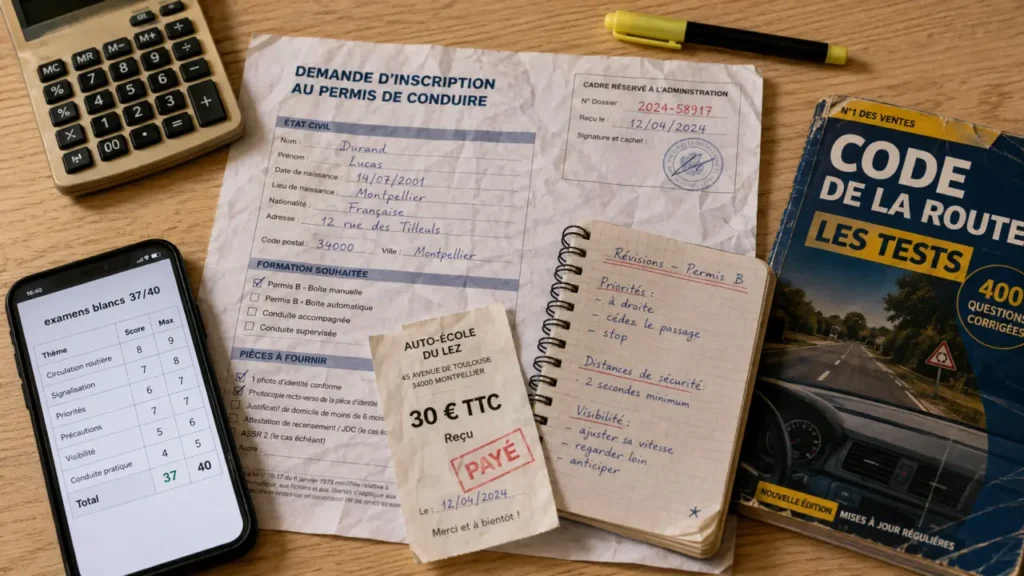 Prix code de la route permis : 30 € d’examen
