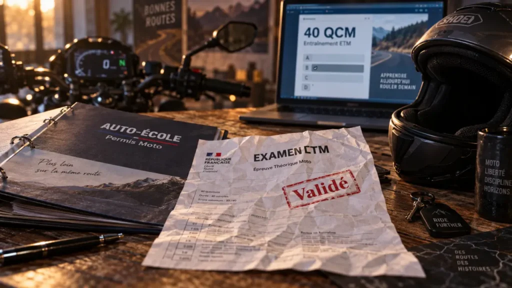 faut il repasser le code pour le permis moto : examen ETM et code auto