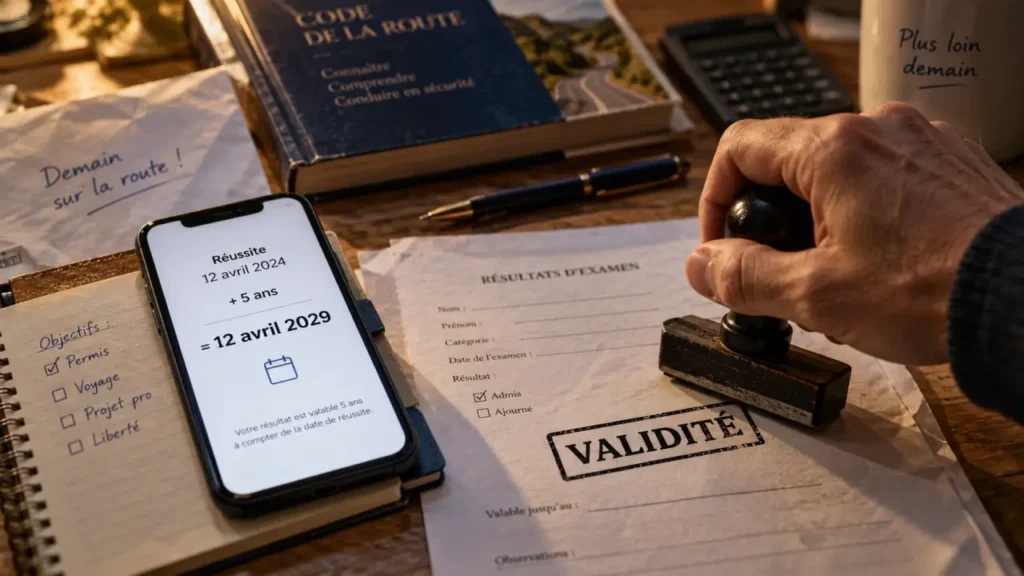 validité code de la route 2 ans, tampon VALIDITÉ pour examen